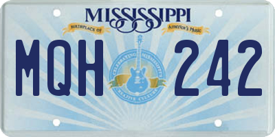 MS license plate MQH242