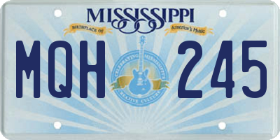 MS license plate MQH245