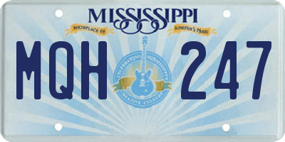 MS license plate MQH247