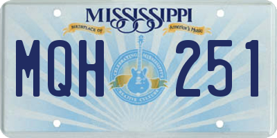 MS license plate MQH251