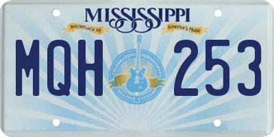 MS license plate MQH253