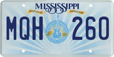 MS license plate MQH260