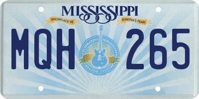 MS license plate MQH265