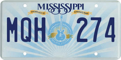 MS license plate MQH274