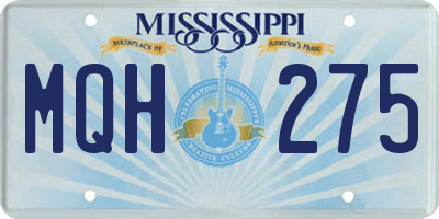 MS license plate MQH275