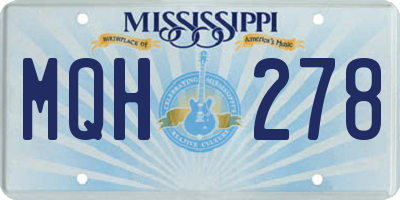 MS license plate MQH278