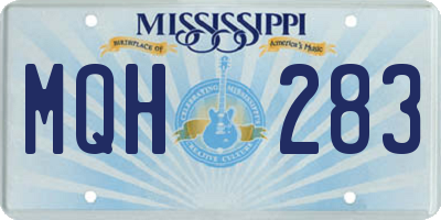 MS license plate MQH283