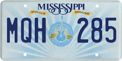 MS license plate MQH285