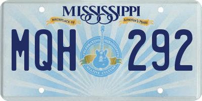 MS license plate MQH292