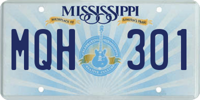 MS license plate MQH301