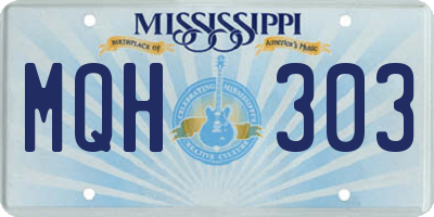 MS license plate MQH303
