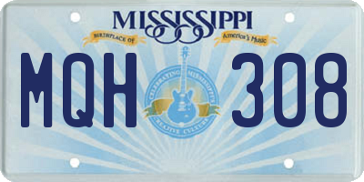 MS license plate MQH308