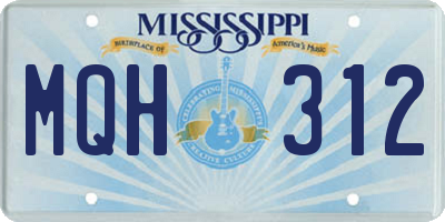MS license plate MQH312