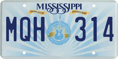 MS license plate MQH314