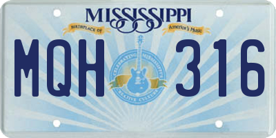 MS license plate MQH316