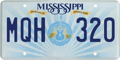 MS license plate MQH320