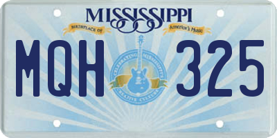 MS license plate MQH325