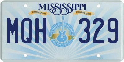 MS license plate MQH329
