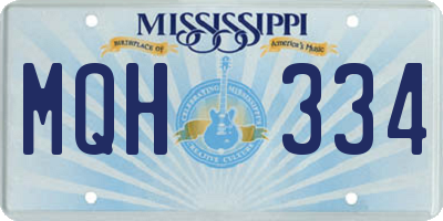MS license plate MQH334