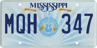 MS license plate MQH347