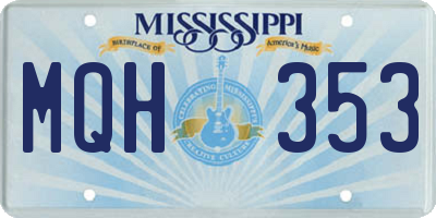 MS license plate MQH353