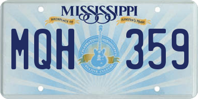 MS license plate MQH359