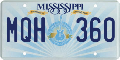 MS license plate MQH360