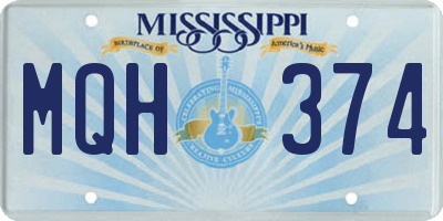 MS license plate MQH374