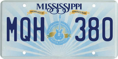 MS license plate MQH380