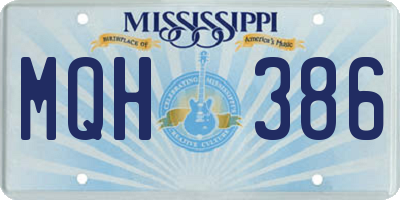 MS license plate MQH386