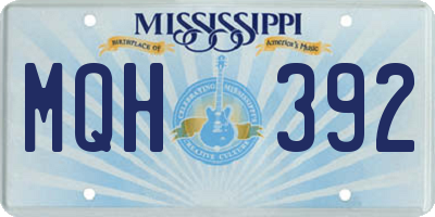 MS license plate MQH392