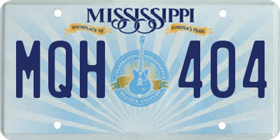 MS license plate MQH404