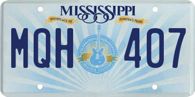 MS license plate MQH407