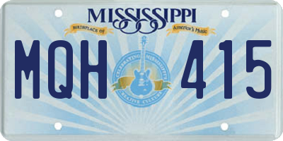 MS license plate MQH415