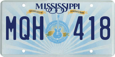 MS license plate MQH418