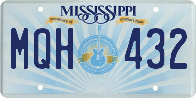 MS license plate MQH432