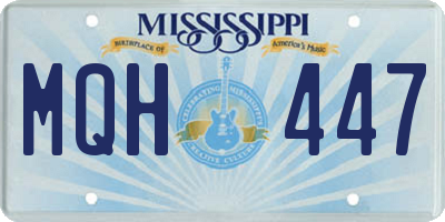 MS license plate MQH447
