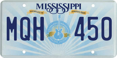 MS license plate MQH450