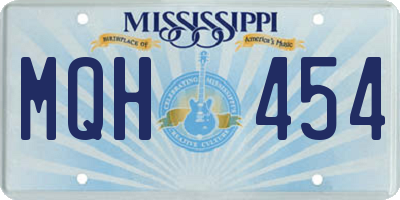 MS license plate MQH454