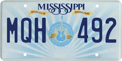 MS license plate MQH492