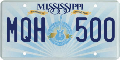 MS license plate MQH500