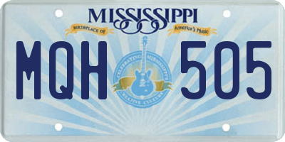 MS license plate MQH505