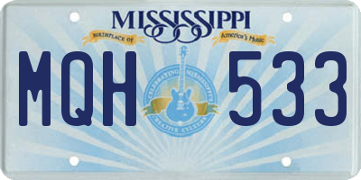 MS license plate MQH533