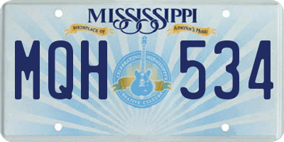 MS license plate MQH534