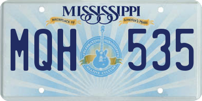 MS license plate MQH535