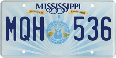 MS license plate MQH536