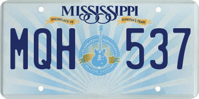 MS license plate MQH537