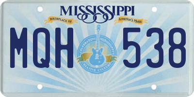 MS license plate MQH538