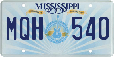 MS license plate MQH540