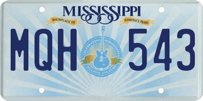 MS license plate MQH543